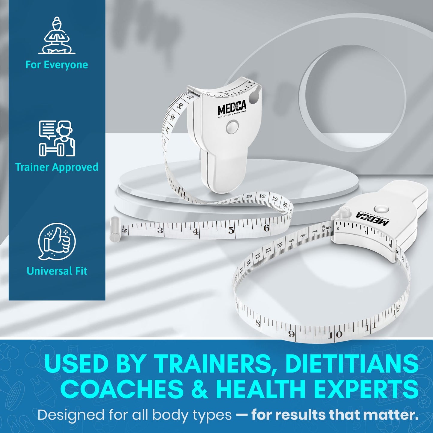 Body Tape Measure - (2 Pack) Measuring Tapes for Body and Fat Weight Monitors, (Inches & CM) Retractable Tape Measure Ruler for Accurate Body Fat Calculator Helps Calculate Fitness Body Measurements