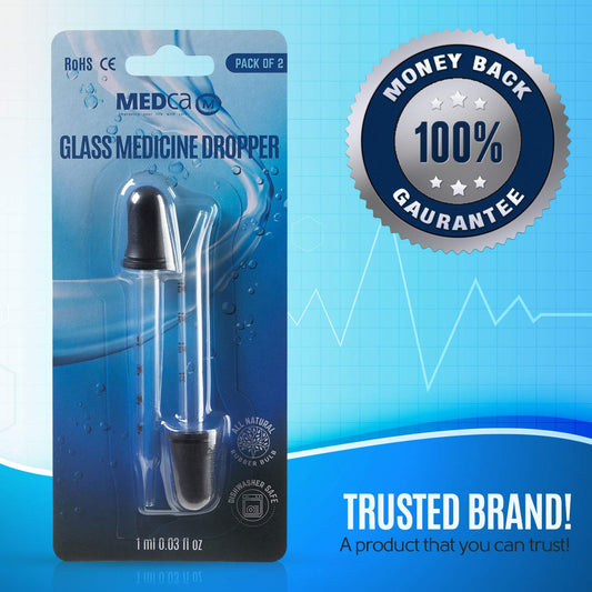 Eye Dropper - (Pack of 200 Bulk) Bent & Straight Tip Calibrated Glass Medicine Droppers for Medications or Essential Oils Pipette Dropper for Accurate Easy Dose and Measurement (1 mL Capacity)