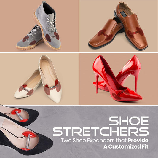 MEDca Shoe Stretcher Total of 4 Stretchers, 2 Pairs, Red