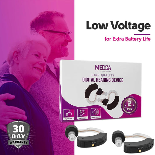 Digital - Set of 2 Small BTE a Behind the Personal Device and Enhancer with Reducing Feature for Adults, Seniors & Women, Black