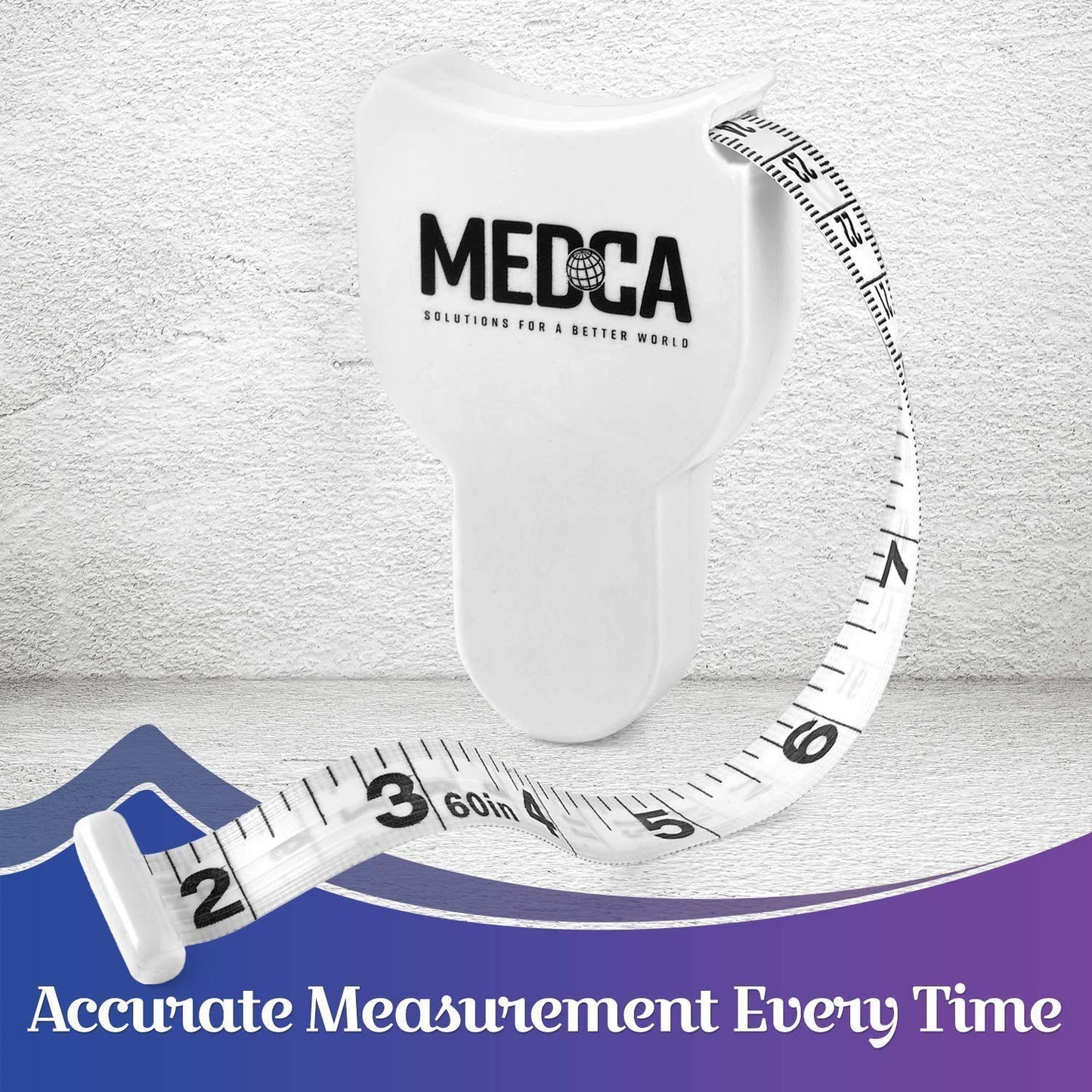 Body Tape Measure and Skinfold Caliper Body Fat Monitor Set - (Pack of 2) - Double Sided Body Tape Measures (150 cm /60 inches) - Skin Fold Body Fat Analyzer and BMI Measurement Tool, White by MEDca
