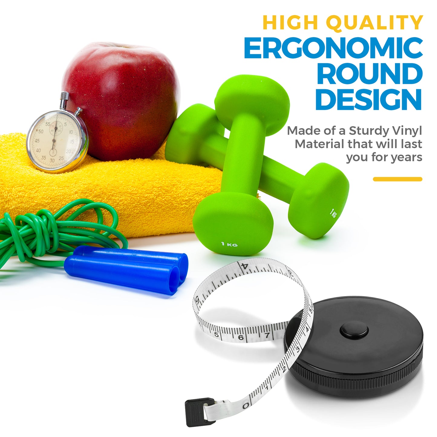 Tape Measure for Body Measuring Tape, (Pack of 2) Dual Sided Inch and CM, Portable, Retractable Soft Ruler Tool for Measurements Body Fat, Fitness Sewing Tailor Fabric and Accurate Body Fat Calculator