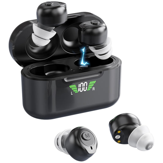 Rechargeable Hearing Aids with Bluetooth for Seniors and Adults - Digital Personal Sound Hearing Amplifiers Pair w/ Charging HD LCD Carrying Case, Active Noise Cancelling, No-Programming, Easy to Use