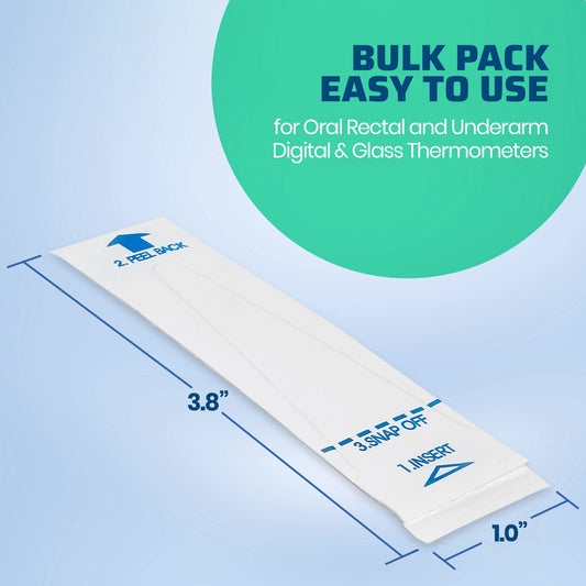 Thermometer Probe Covers - Pack of 300 - Universal and Disposable Probe Cover Box for Digital Thermometer for Accurate Sanitary Oral, Rectal and Underarm Digital and Glass Thermometers Reading