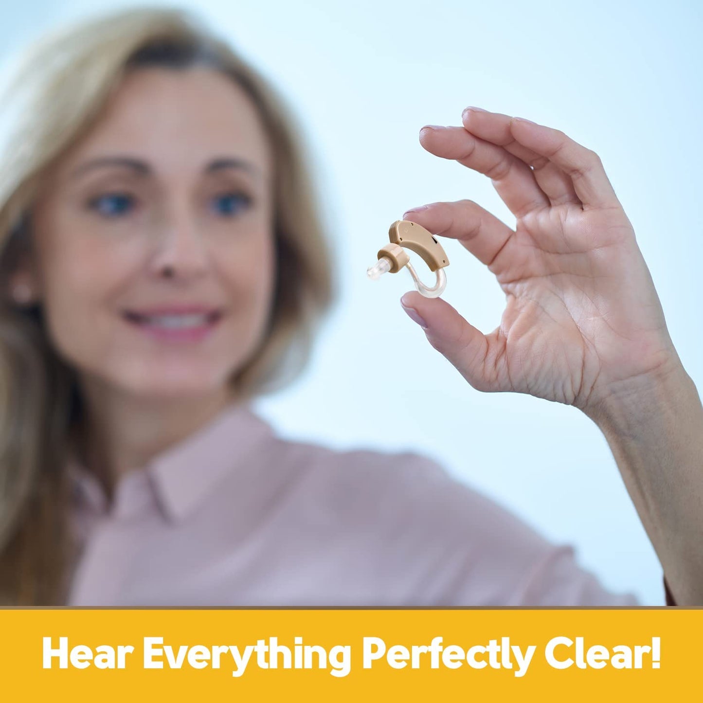 MEDca BTE Hearing Aids for Seniors - Behind the Ear Sound Amplifier Super Mini Size Sound Enhancer For Better Hearing (Pair)