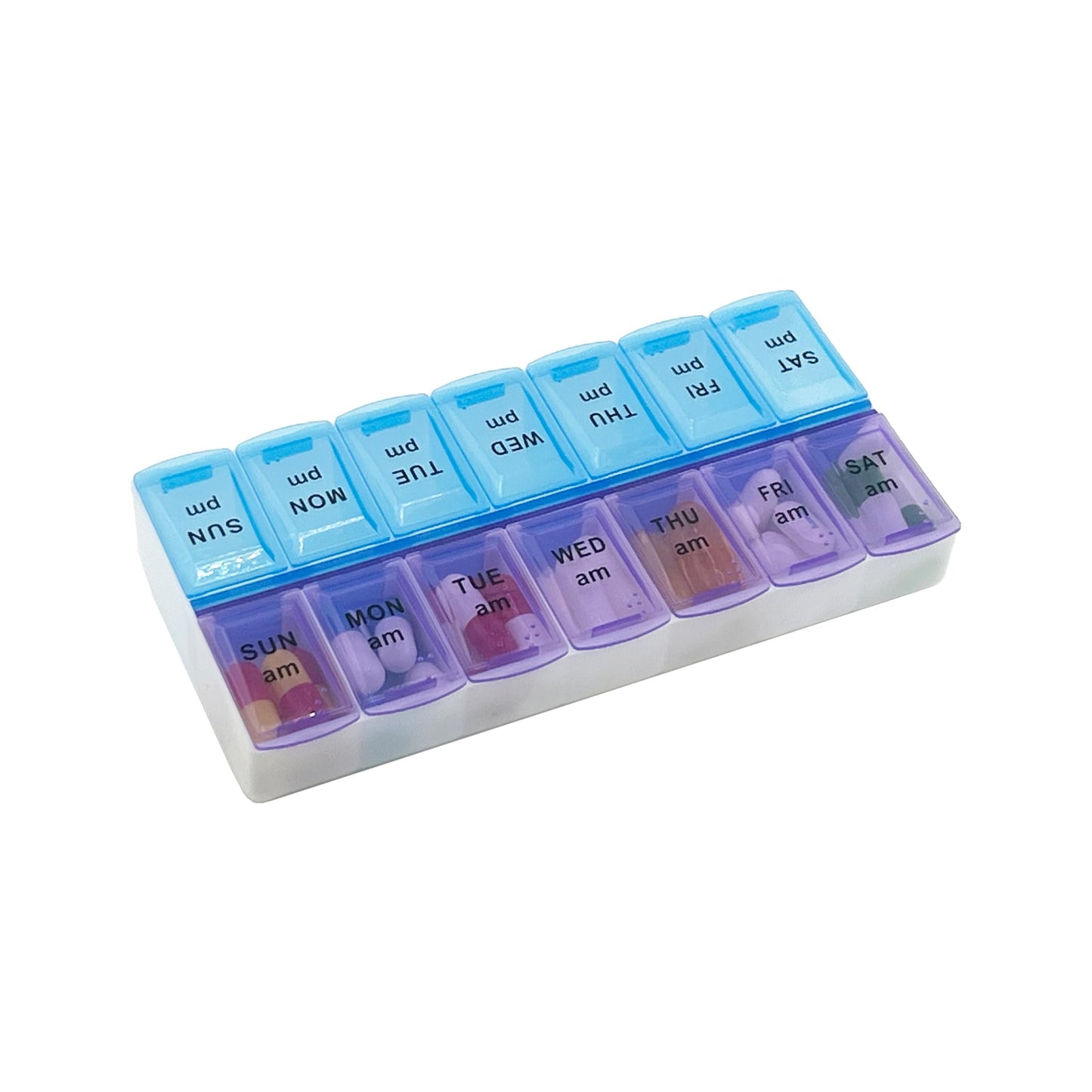 MEDca Pill Organizers - Small Pill Organizer with Weekly and Daily 2-Times-A-Day Compartments for AM / PM - BPA-Free, Portable and Travel Friendly Pill Boxes Case