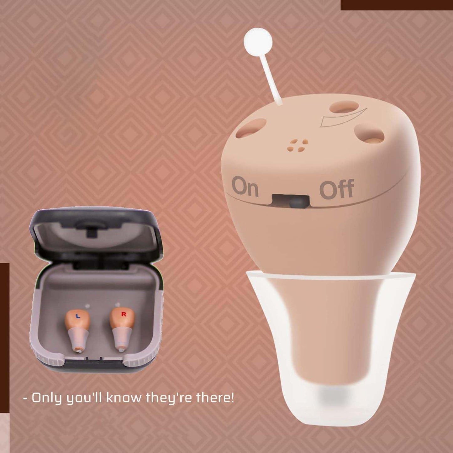 Rechargeable Hearing Amplifier to Aid and Assist Hearing, Completely-in-Canal (CIC) Nearly Invisible Mini Personal Sound Device w/ Noise Cancellation & Feedback Reduction for Adults Seniors & Elderly