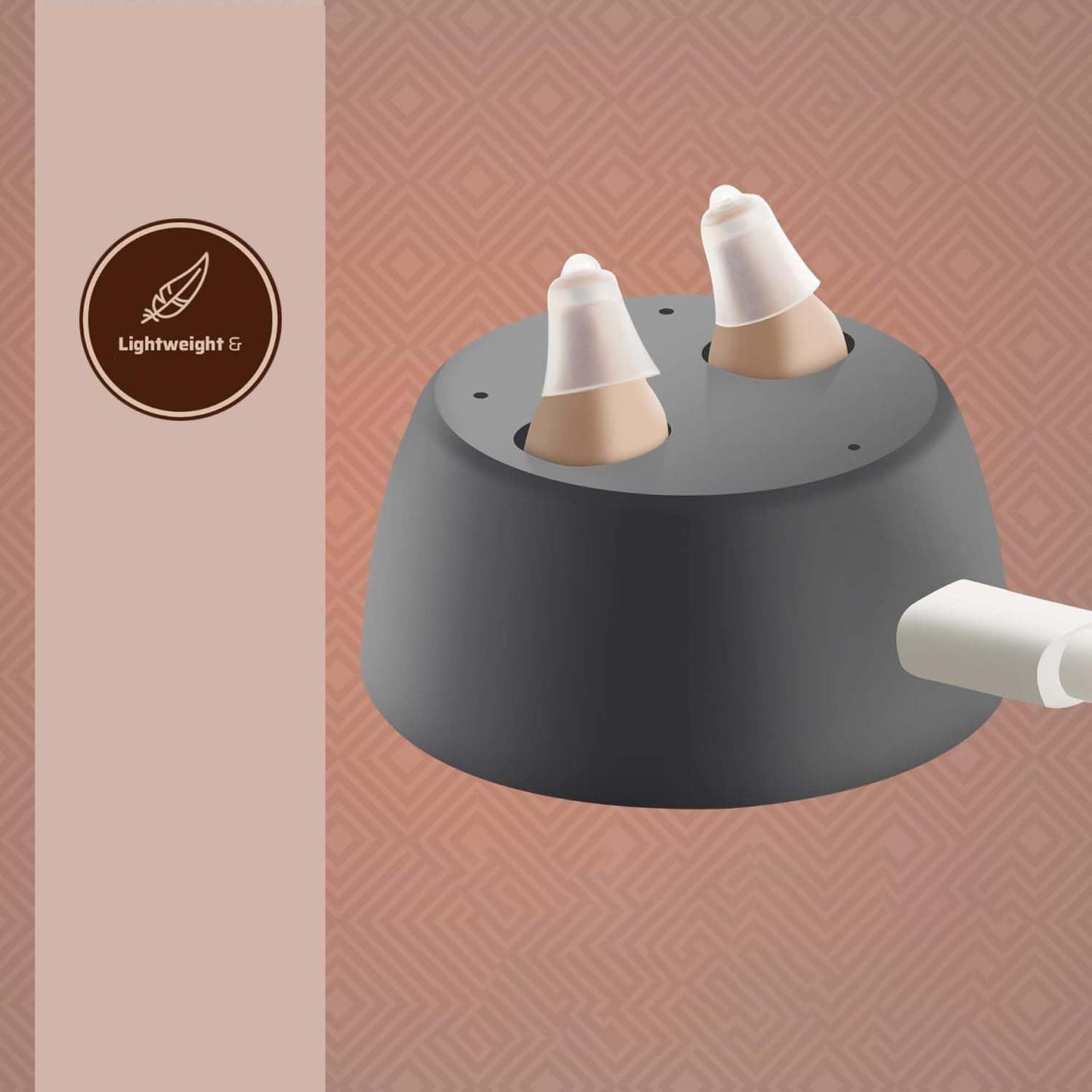 Rechargeable Hearing Amplifier to Aid and Assist Hearing, Completely-in-Canal (CIC) Nearly Invisible Mini Personal Sound Device w/ Noise Cancellation & Feedback Reduction for Adults Seniors & Elderly