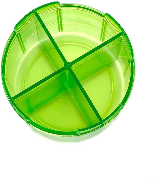 Round Pill Organizer Dispenser - Pill Boxes with 4 Compartments for Medication, Vitamins & Supplements Bottle Daily Pill Case Reminder Box