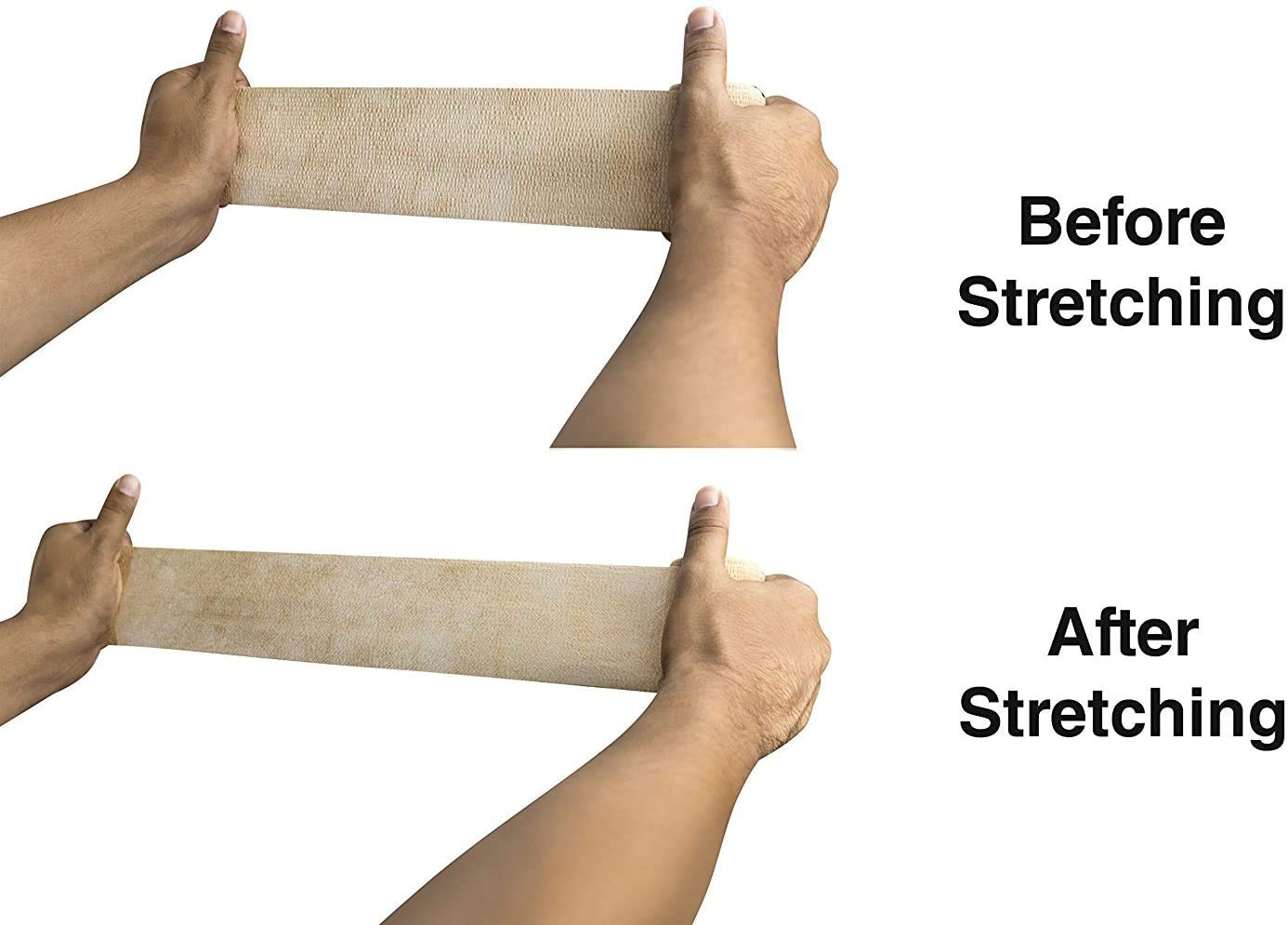 Self Adherent Wrap - Bulk Pack of 6, Athletic Tape Rolls and Sports Wraps, Self Cohesive Non-Woven Adhesive Bandage (3 In x 5 Yards) for Ankle Sprains & Swelling