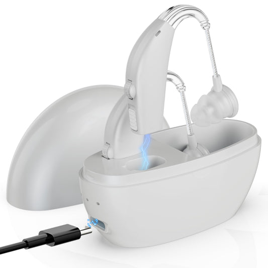 Digital Hearing Amplifier - (Pair of 2) Personal Hearing Enhancement Sound Amplifier, Rechargeable Digital Hearing Amplifier with All-Day Battery Life, White