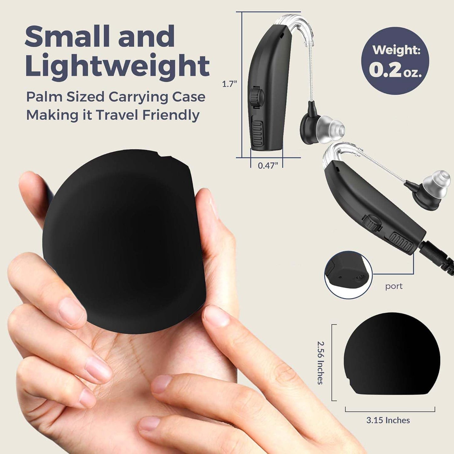 Digital Hearing Amplifier - (Pair of 2) Personal Hearing Enhancement Sound Amplifier, Rechargeable Digital Hearing Amplifier with All-Day Battery Life, Black