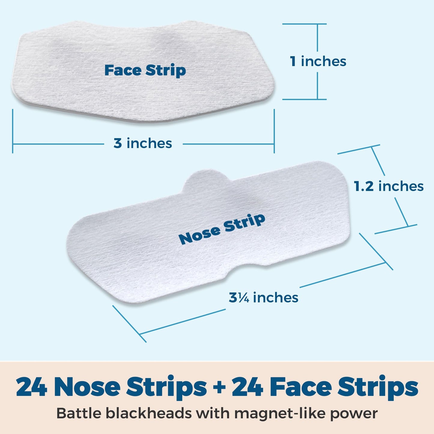 MEDca Deep Cleansing Blackhead Pore Strips - Pack of 48 Peel - Off Blackhead Remover and Pore Unclogging Strips for Nose and Face, Chin, Forehead & Healthier Looking Skin