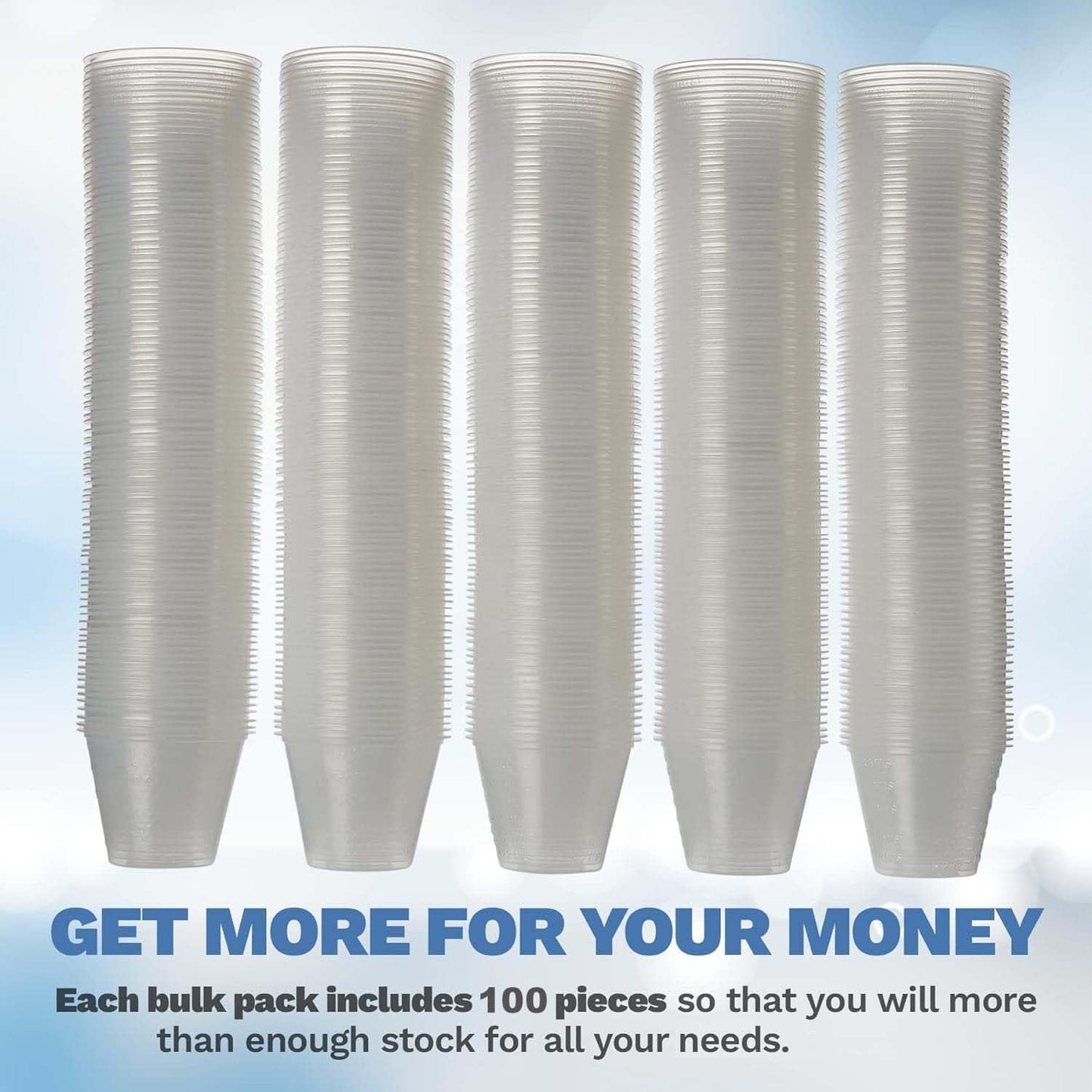 Clear Medicine Cups (1oz) - Pack of 100 - Plastic Disposable Graduated Medicine Cups with Measurements for Medication Arts & Crafts Mouthwash and More