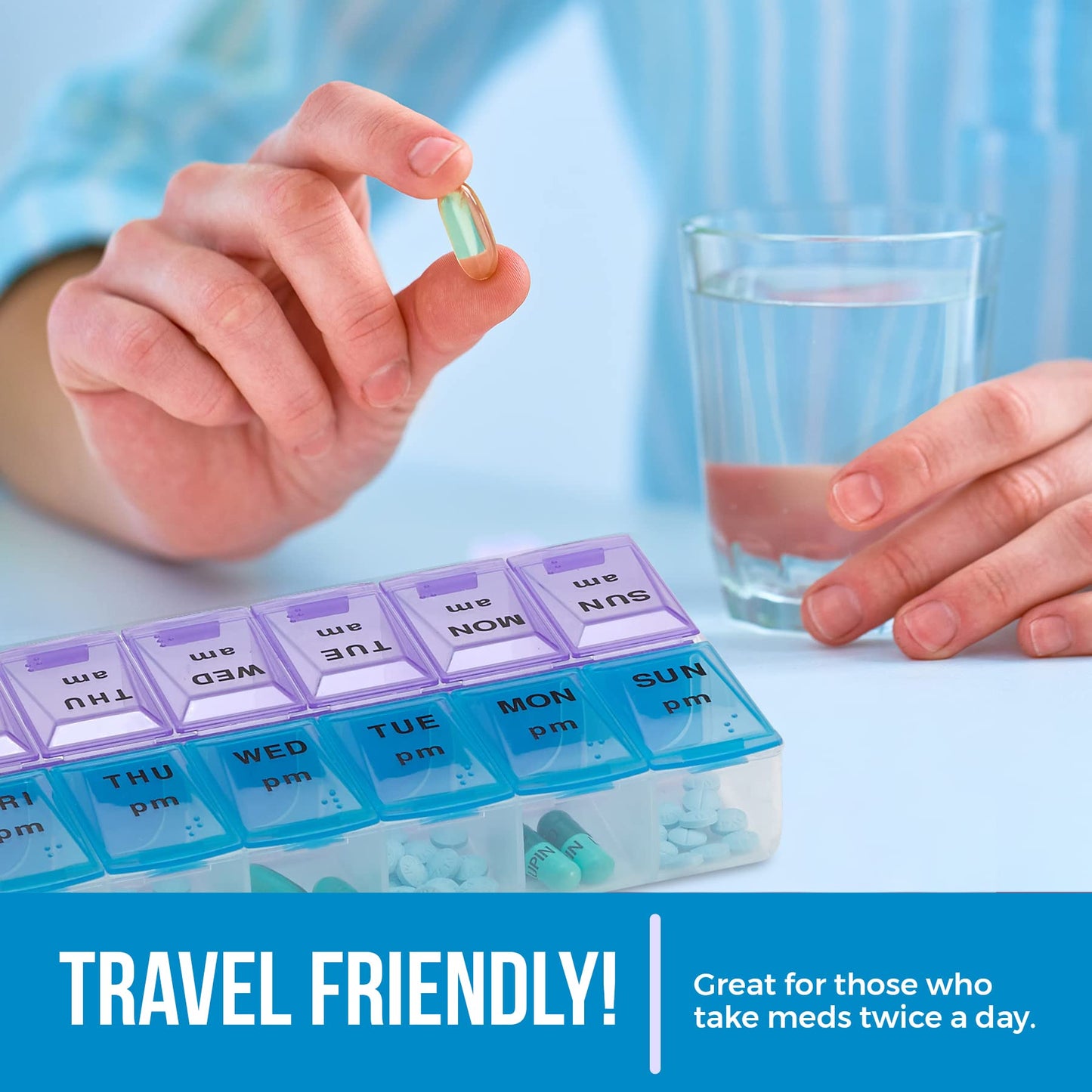 MEDca Weekly Pill Organizer, Twice-a-Day, Pack of 40