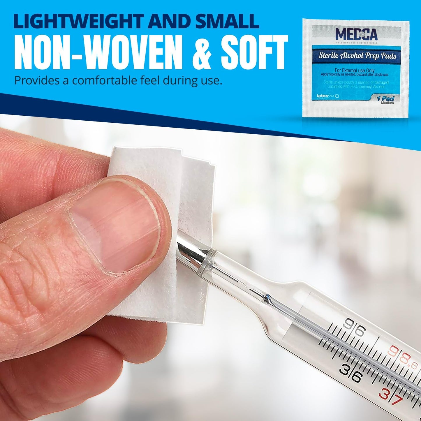 Alcohol Prep Pads - Box of 600, Saturated 70% Isopropyl Alcohol Wipes, Individually Wrapped Moistened Swab Pad, 2-Ply Cotton (Bulk Pack 600 Count)