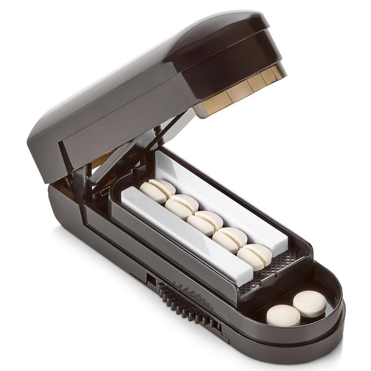 Pill Cutter for Small Pills - Multiple Splitter Pill Cutters for Small to Large Pills, Multi Tablet Split Cutter with Accurate Pill Alignment Cutter, Safety-Blade Guard, Food Grade Stainless Steel