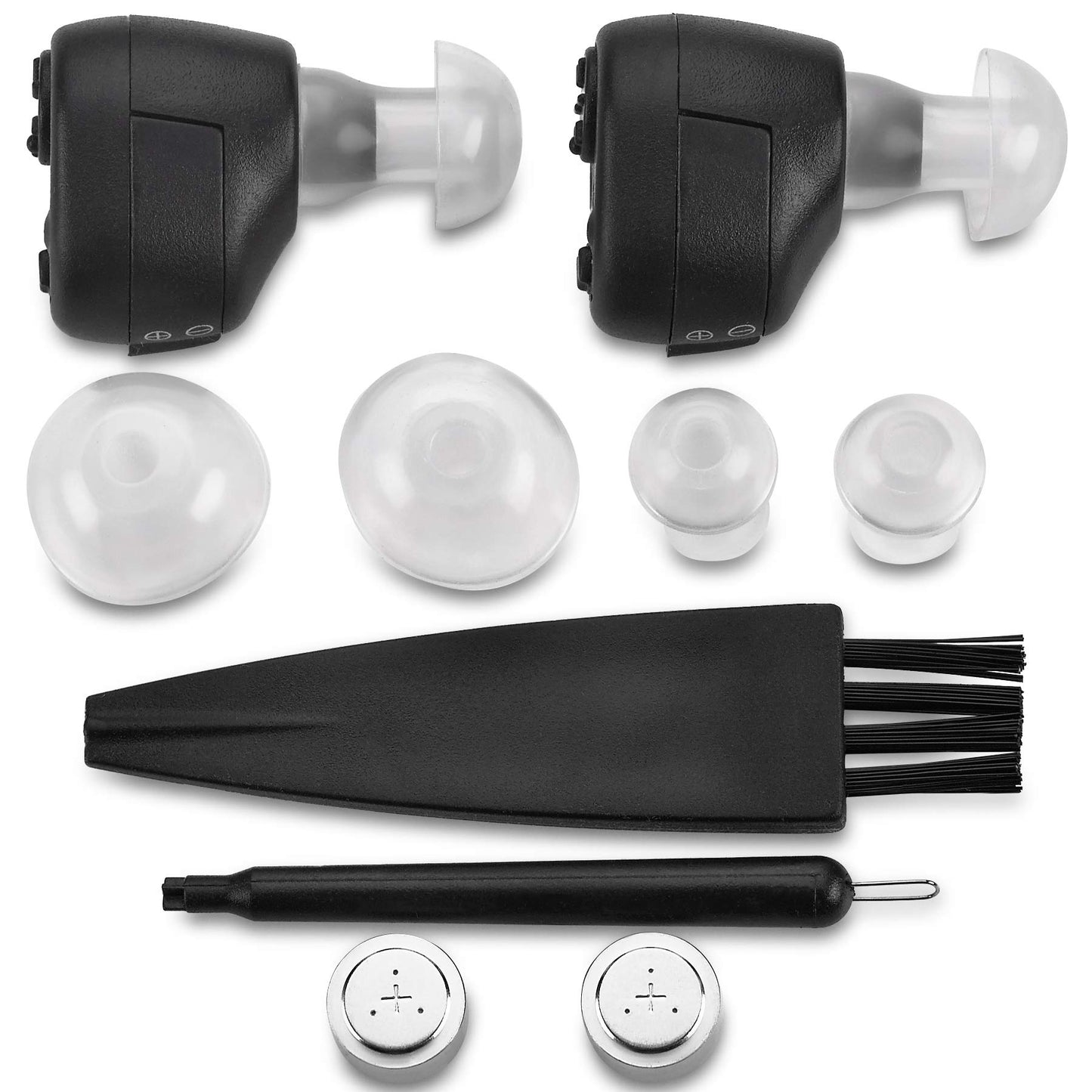 Digital - In-The-Canal (ITC) Pair of In Ear Devices, Doctor Designed Personal for Adults and Enhancer Set, (Black)