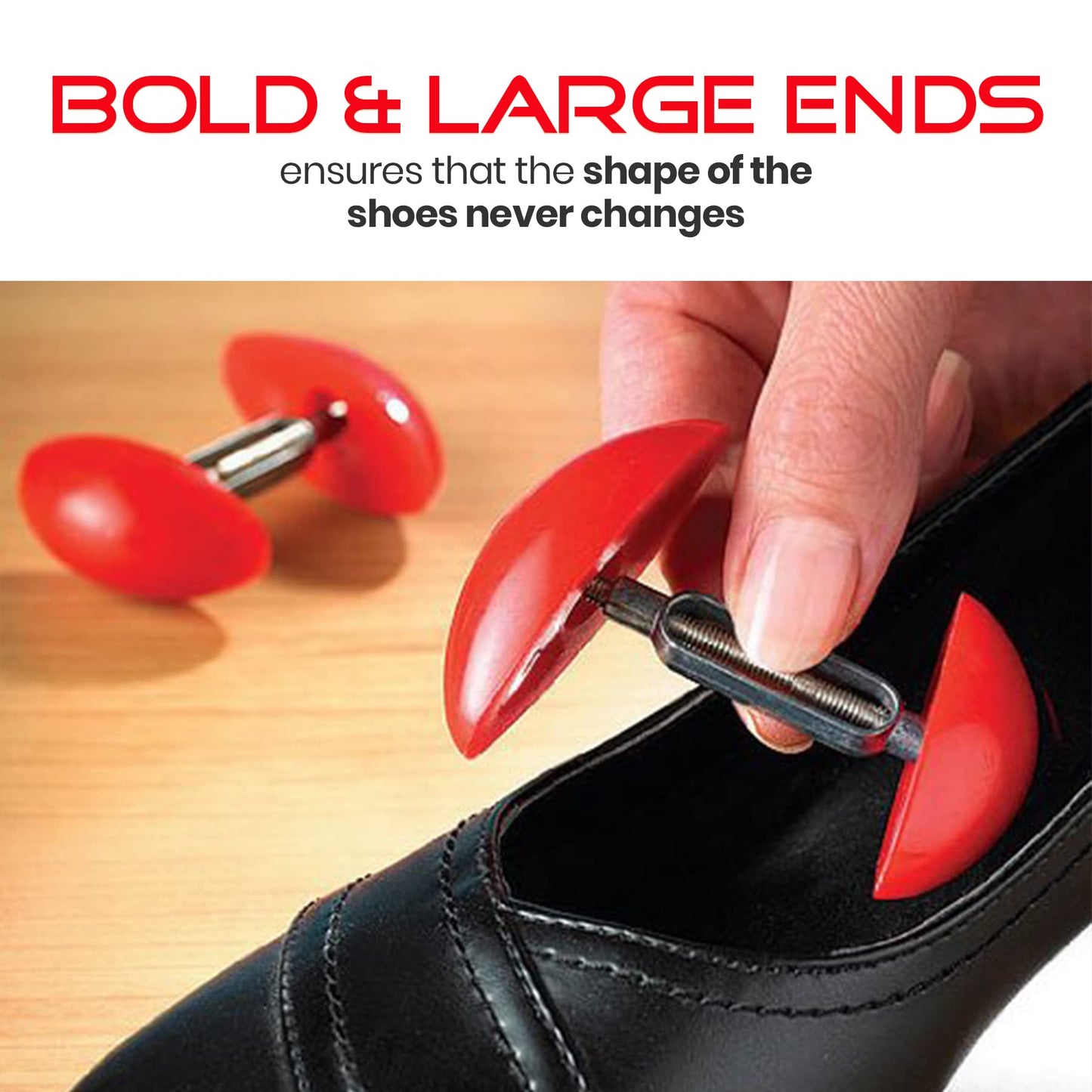 MEDca Shoe Stretcher Total of 4 Stretchers, 2 Pairs, Red