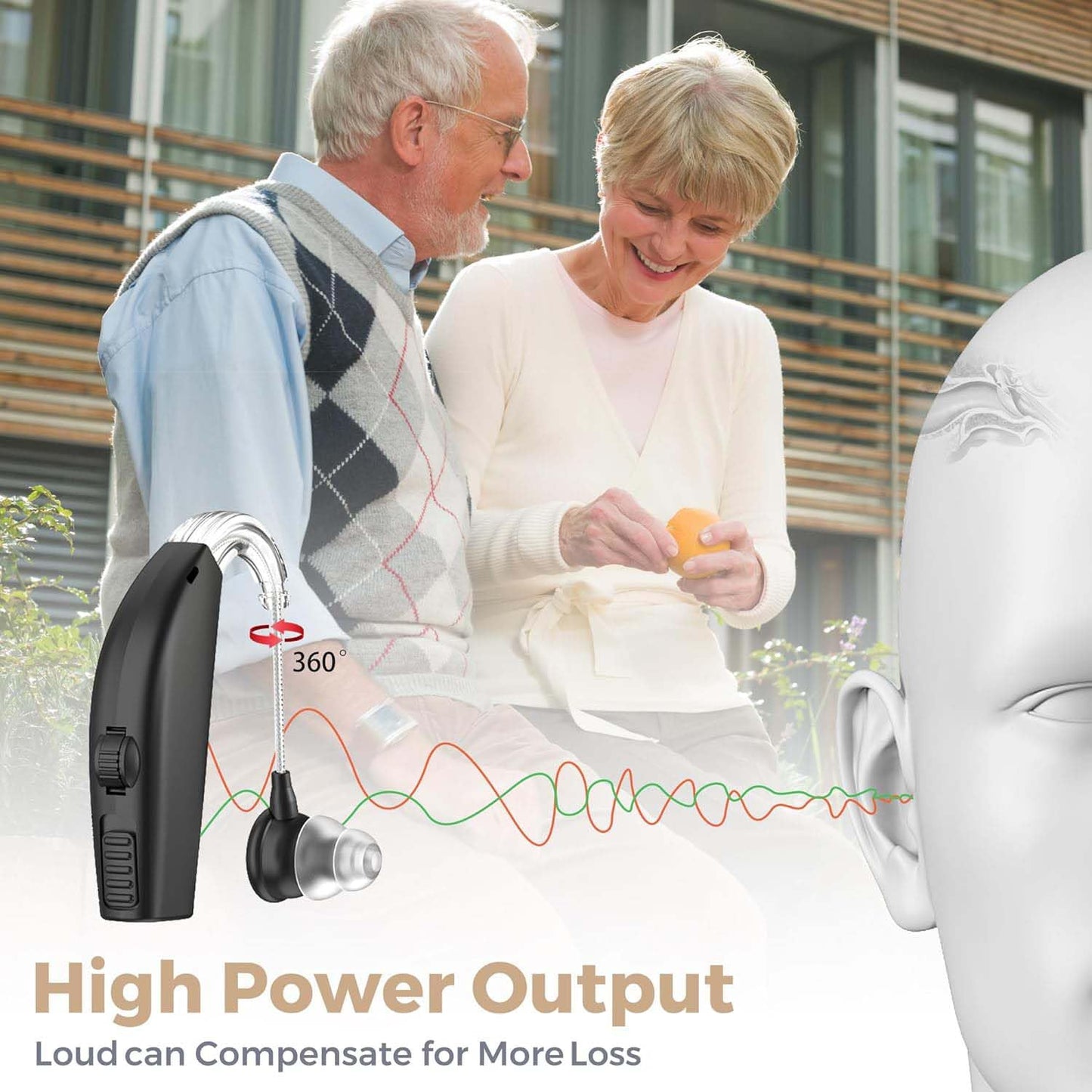 Digital Hearing Amplifier - (Pair of 2) Personal Hearing Enhancement Sound Amplifier, Rechargeable Digital Hearing Amplifier with All-Day Battery Life, Black