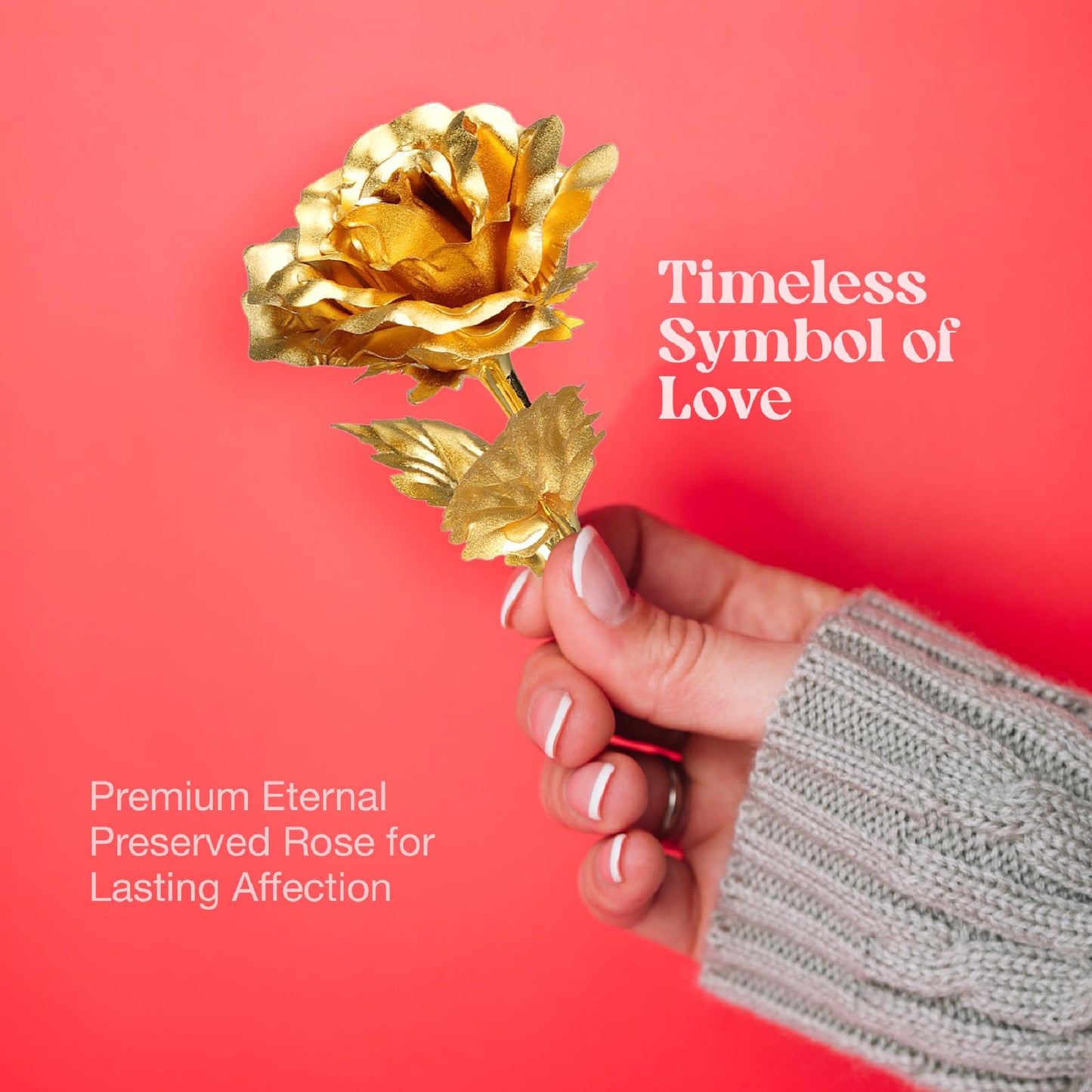 24k Gold Rose with Luxury Gift Box - 10-inch Golden Rose Metal Single Roses and Valentine's Day Gifts Idea for Women, Loved Ones, Mom, Wife, Girlfriend, Grandma, Mother's Day