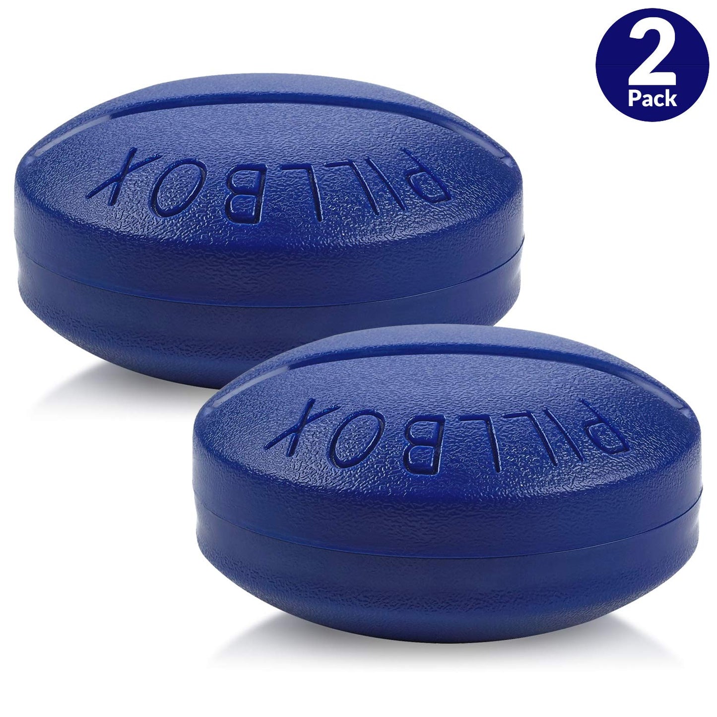 Small Pill Boxes - Pack of 2 - Mini Compact Round Portable 4 Compartment Travel Pills Case Organizer, Vitamin and Medication Dispenser Holder for Up to 4 Times a Day, BPA Free Pill Reminder