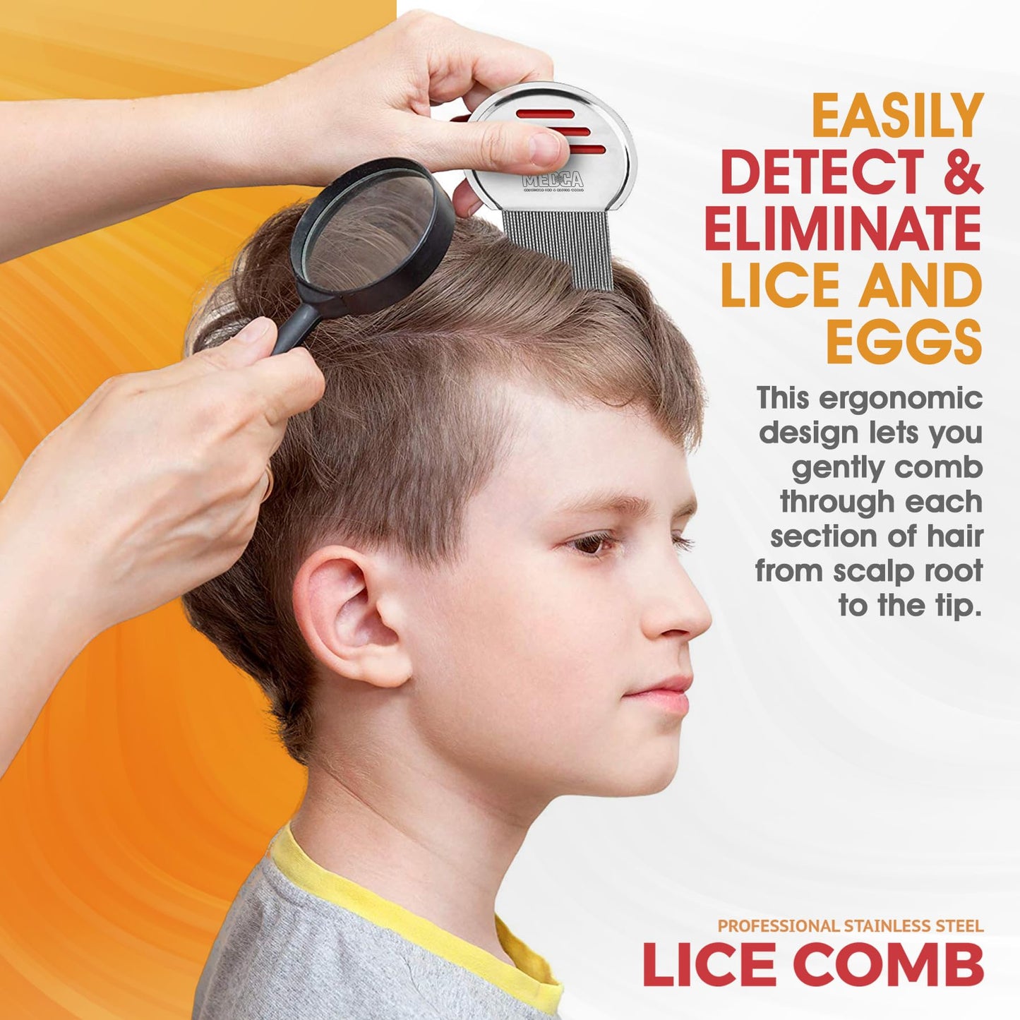 Lice Comb - (Pack of 24) Head Lice Treatment that's Individually Packaged Professional Stainless Steel Louse and Nit Combs Removes Eggs with Rounded Tips for Comfort