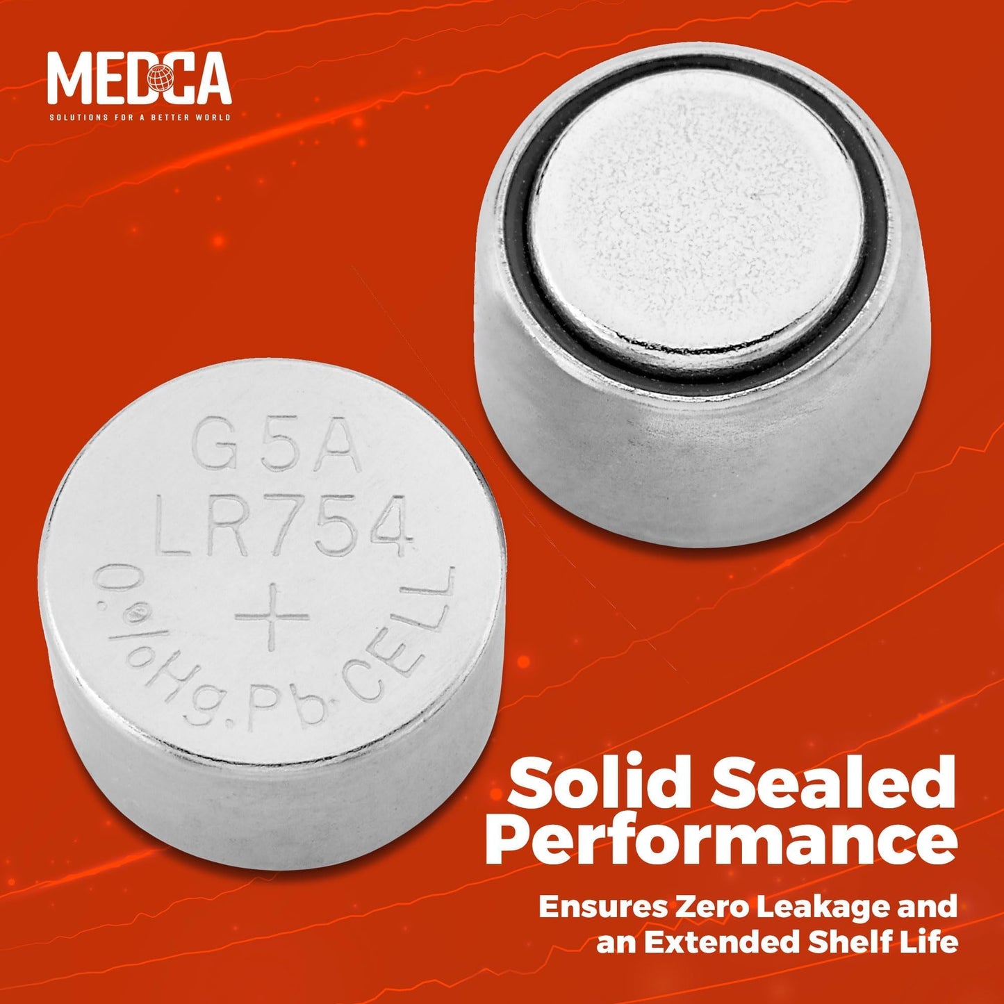 MEDca AG5 LR754 Batteries - 60 Count Pack - 1.5V Alkaline 754 LR48 193 Battery Button Coin Cell Batteries