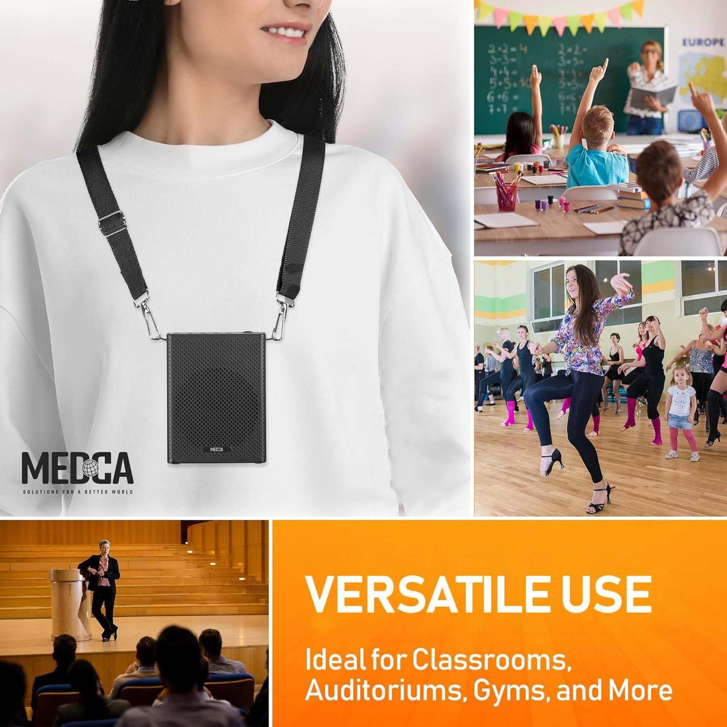 Portable Mini Voice Amplifier, Built-In Rechargeable Wired Portable Microphone and Speaker with Waist-Band, Bluetooth Megaphone PA System Supports MP3, Aux for Teachers, Trainers, Presenters