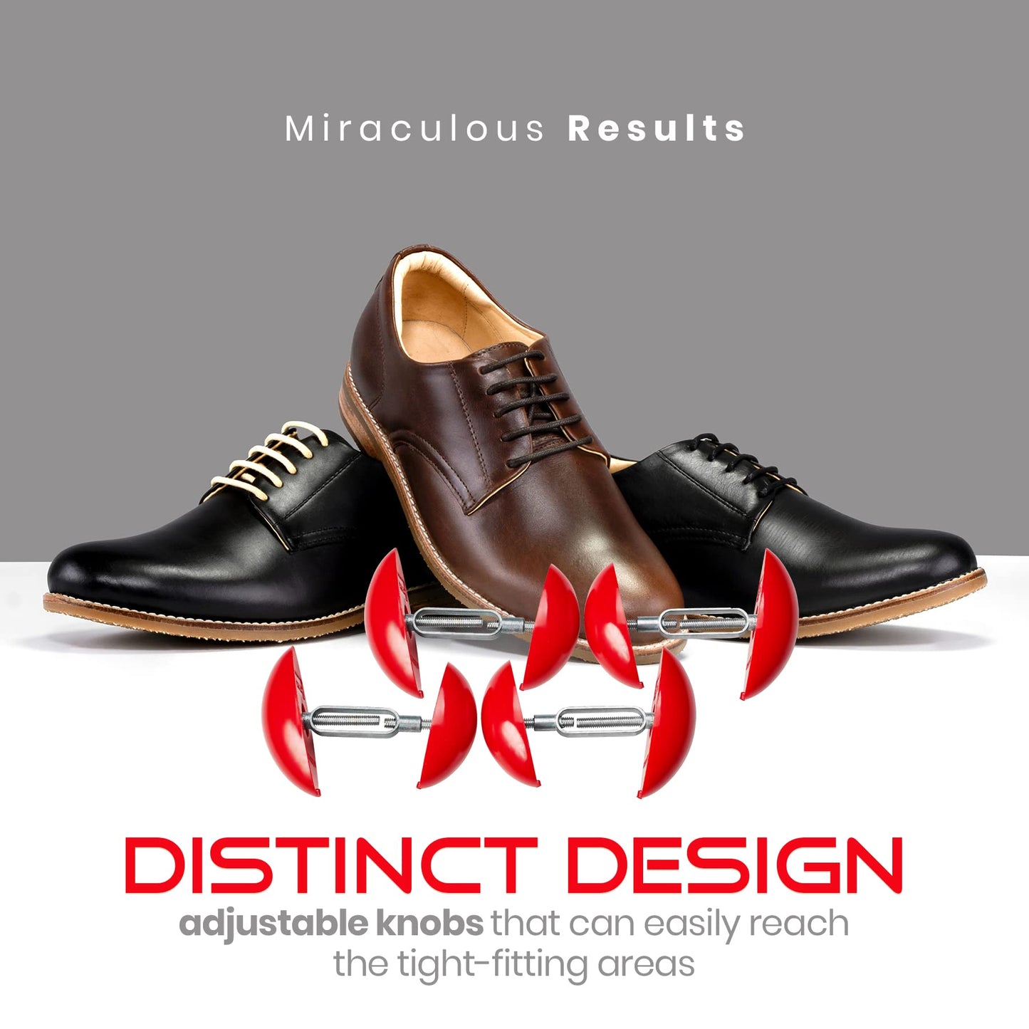 MEDca Shoe Stretcher Total of 4 Stretchers, 2 Pairs, Red