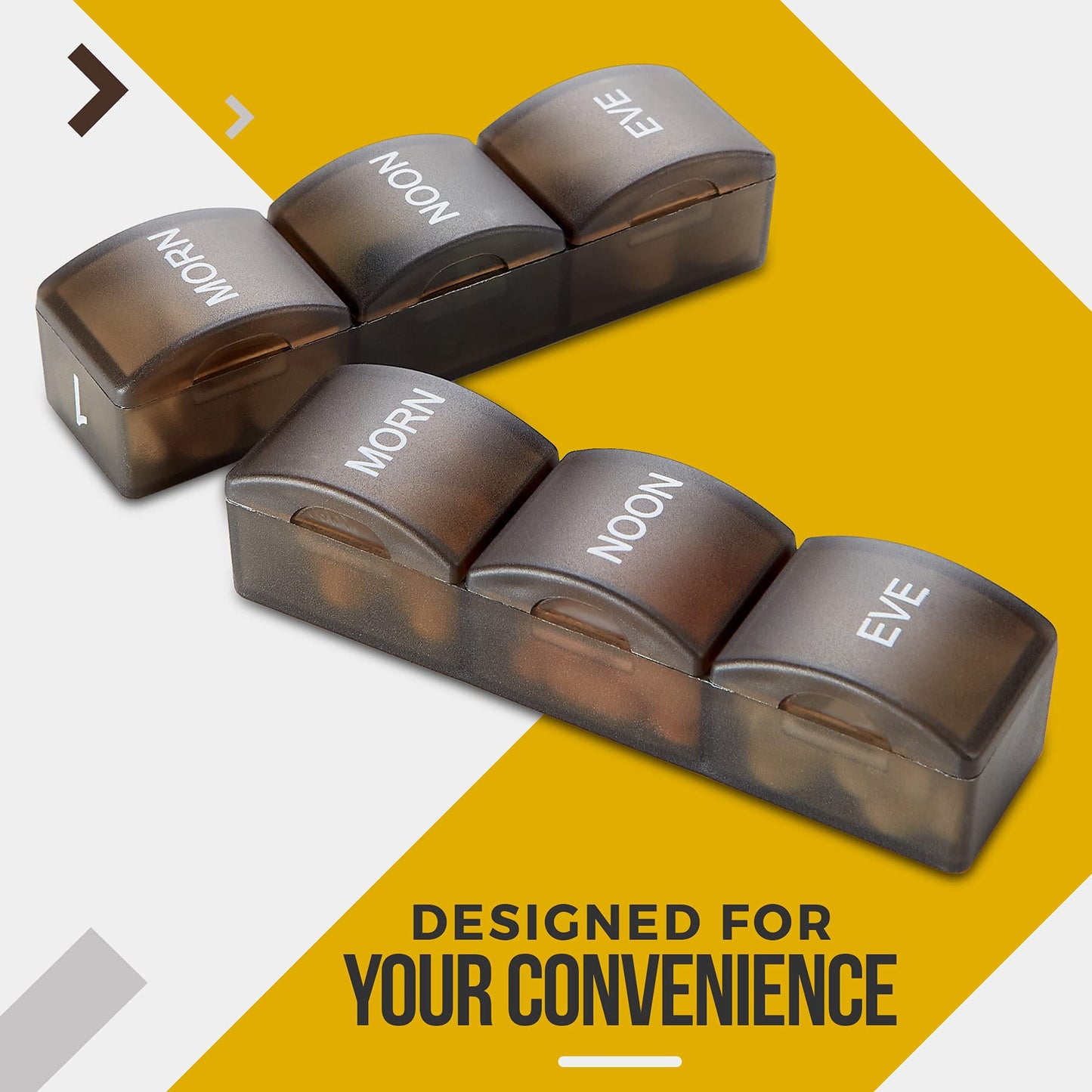 Month Pill Box Organizer - 32 Compartments | Morning-Noon-Night - 30 Day Pill Case with 32 Daily Compartments for Vitamins, Supplements, Medication - Travel Monthly Pill Organizer 3 Times-a-Day, Black