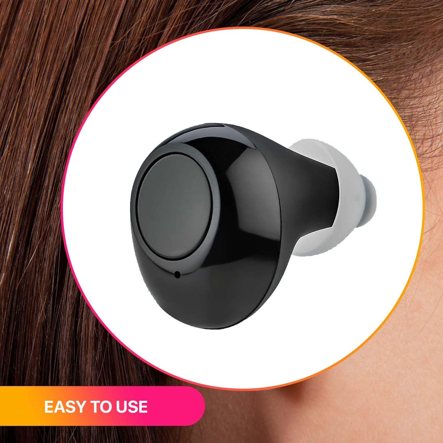 Digital Hearing Amplifier - Next Generation In the Ear Personal Sound Device w/ Noise Reduction - Rechargeable ITE 2 Piece Set, Portable Charging Case Sound Assist for Adults and Seniors, Black