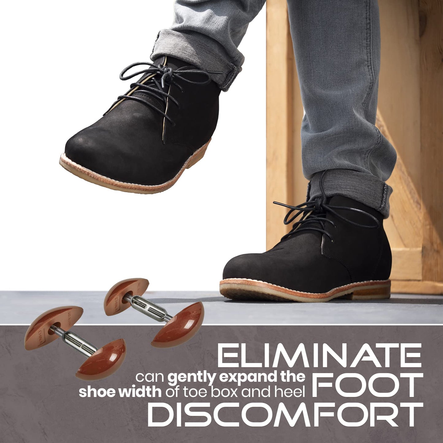 MEDca Shoe Stretcher Total of 2 Stretchers, 1 Pair, Brown