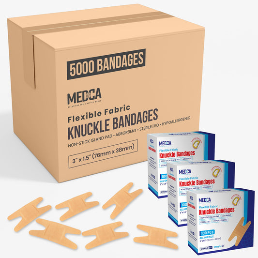Flexible Fabric Bandages - Flex Fabric Adhesive Knuckle Bandages for Finger Care and to Protect Wounds from Infection - (5000 Count Bulk)