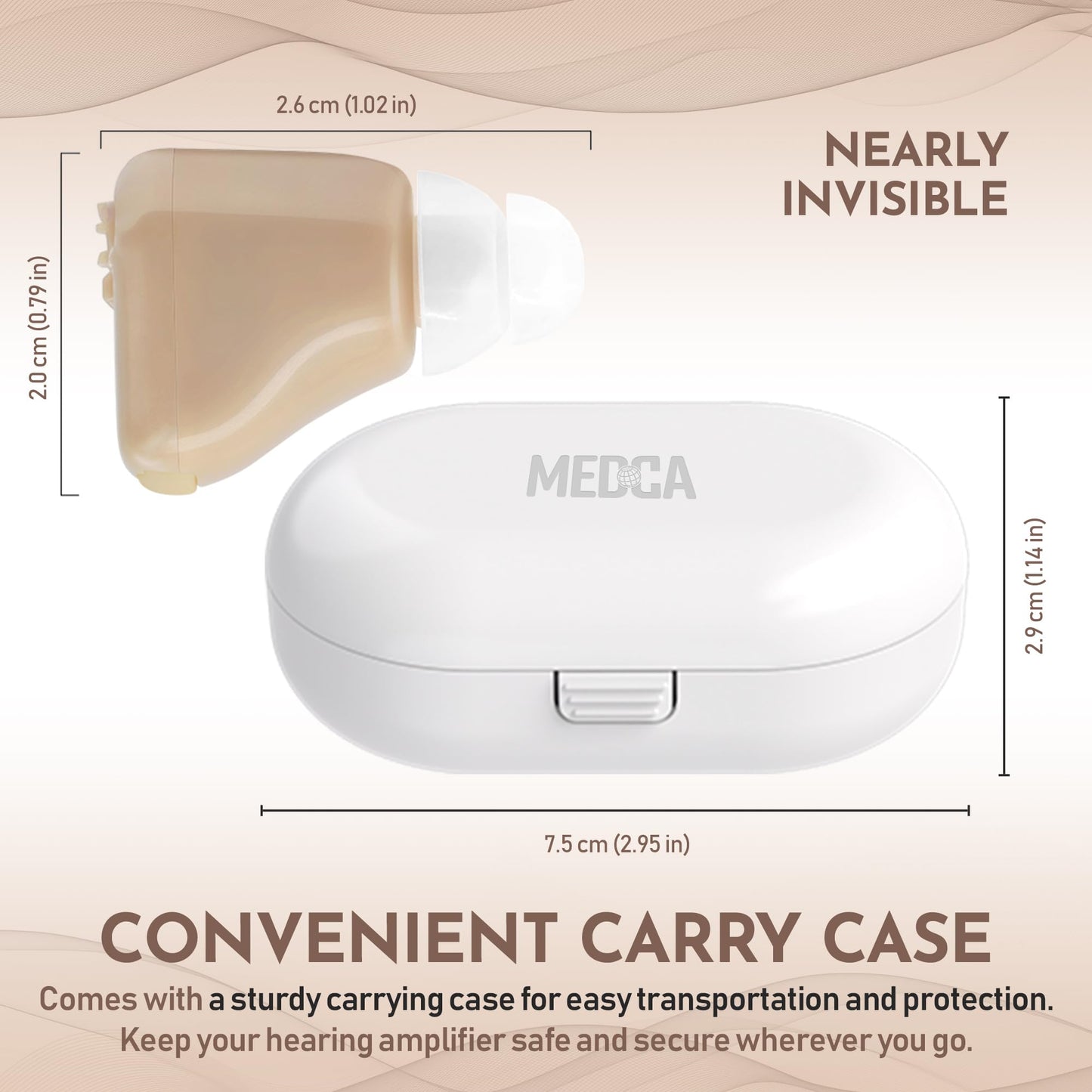 MEDca ITE Mini Rechargeable Ear Hearing Amplifier