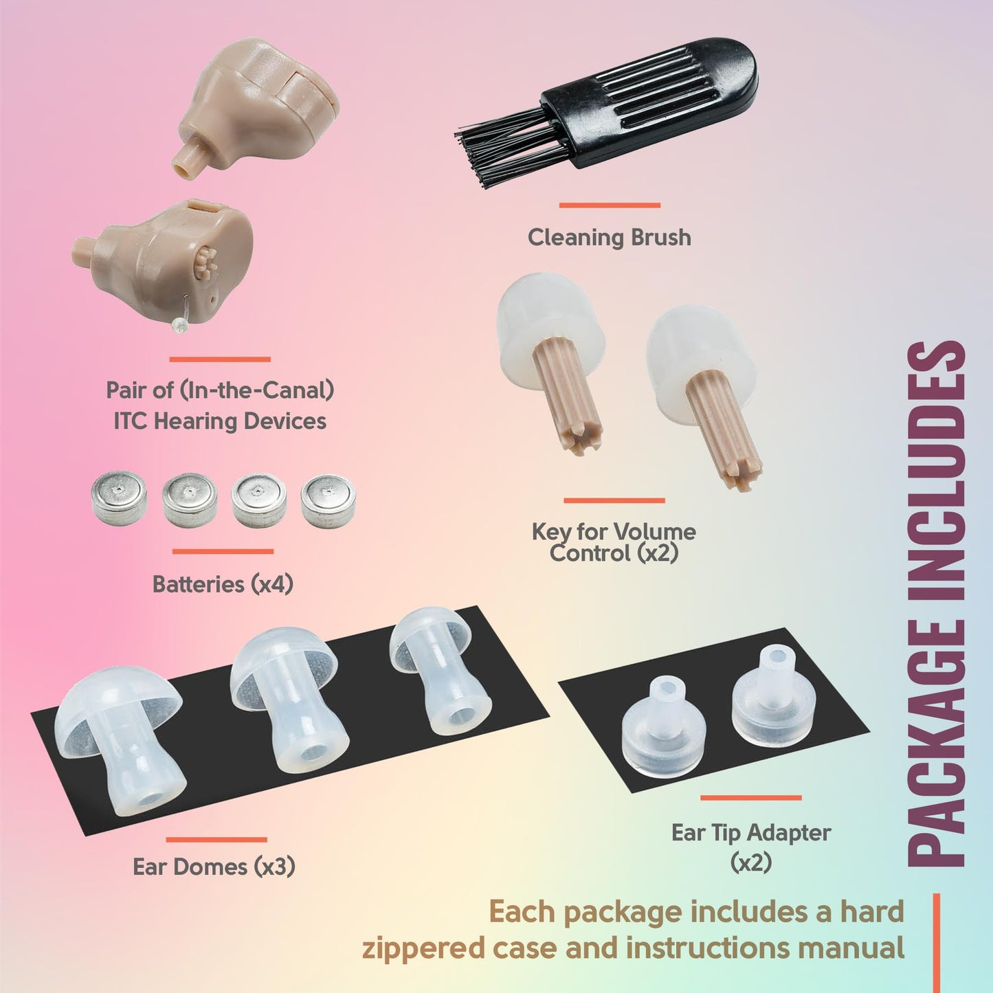 MEDca Hearing Amplifier Ear ITC (Pair) "Extra Small" Second Generation