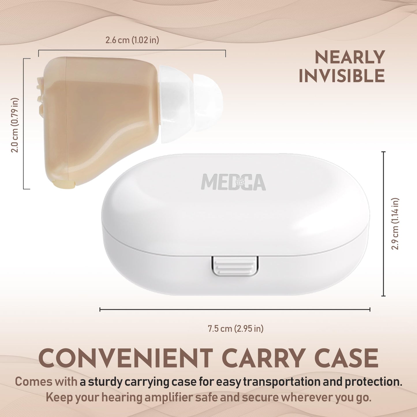 Digital Hearing Amplifiers - (Set of 2) Mini ITE In-the-Ear Rechargeable Personal Sound Amplifier
