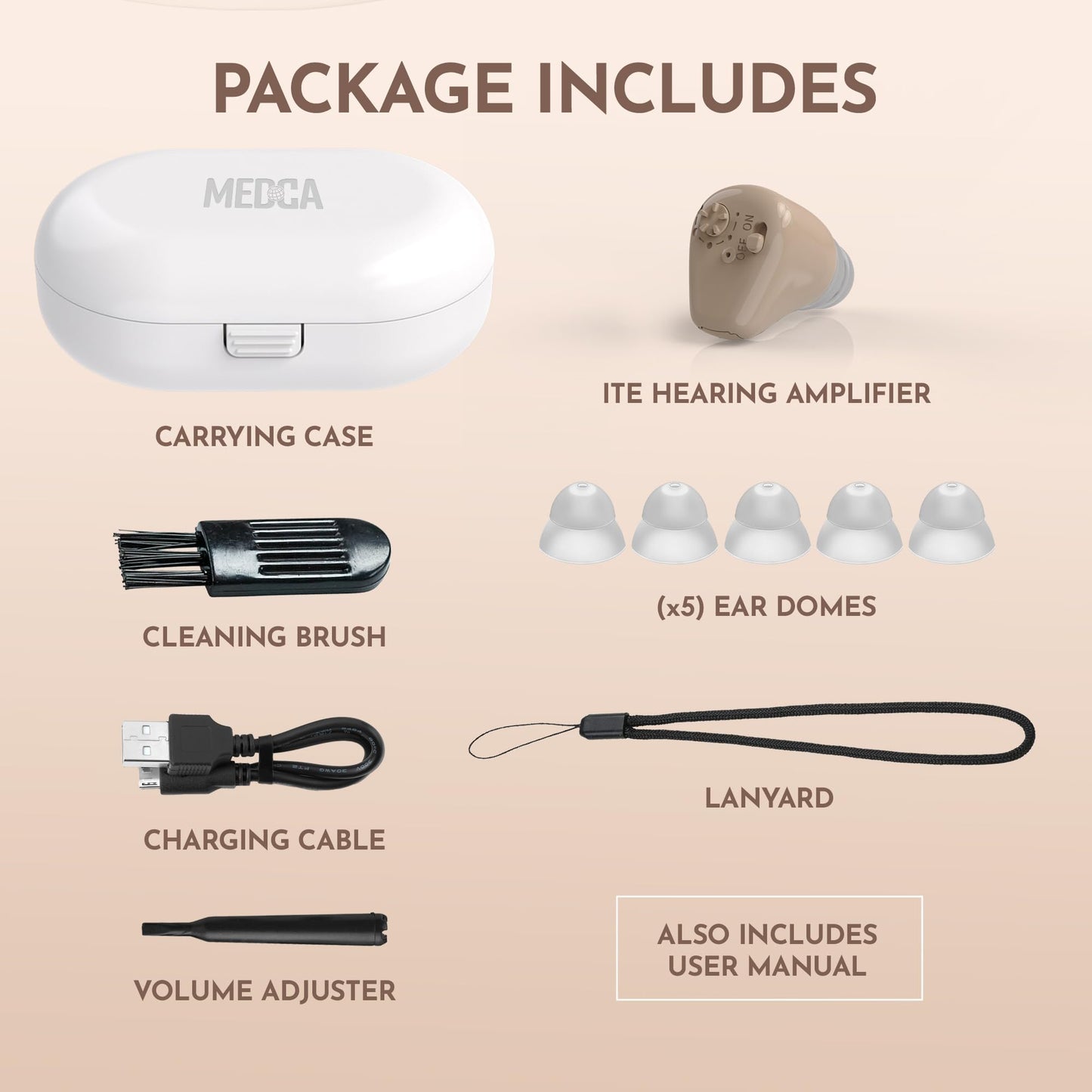 MEDca ITE Mini Rechargeable Ear Hearing Amplifier