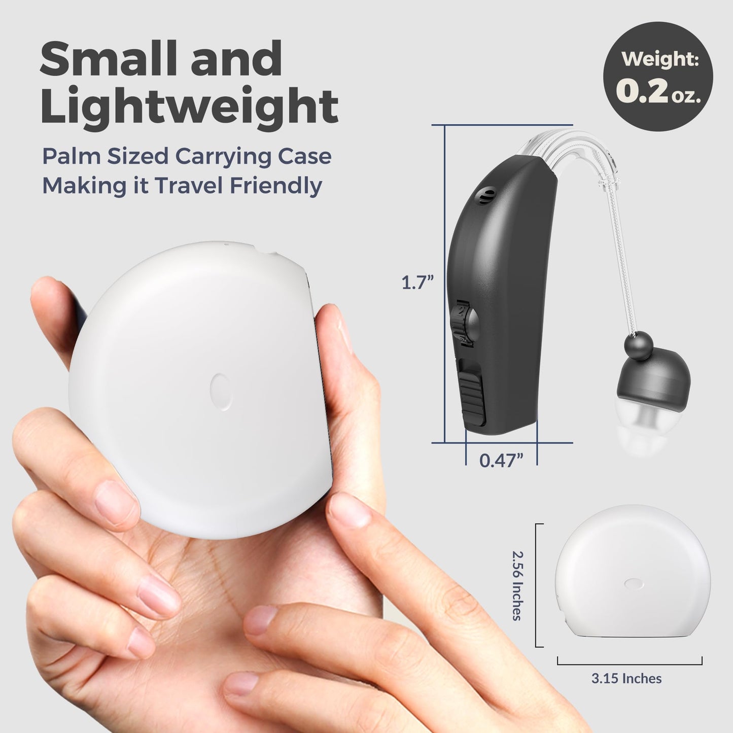 MEDca Digital Hearing Amplifier Pair - Personal Sound Amplification Device, Rechargeable All-Day Battery Life Lightweight Behind The Ear BTE Sound Aid and Voice Hearing Amplifiers, Black