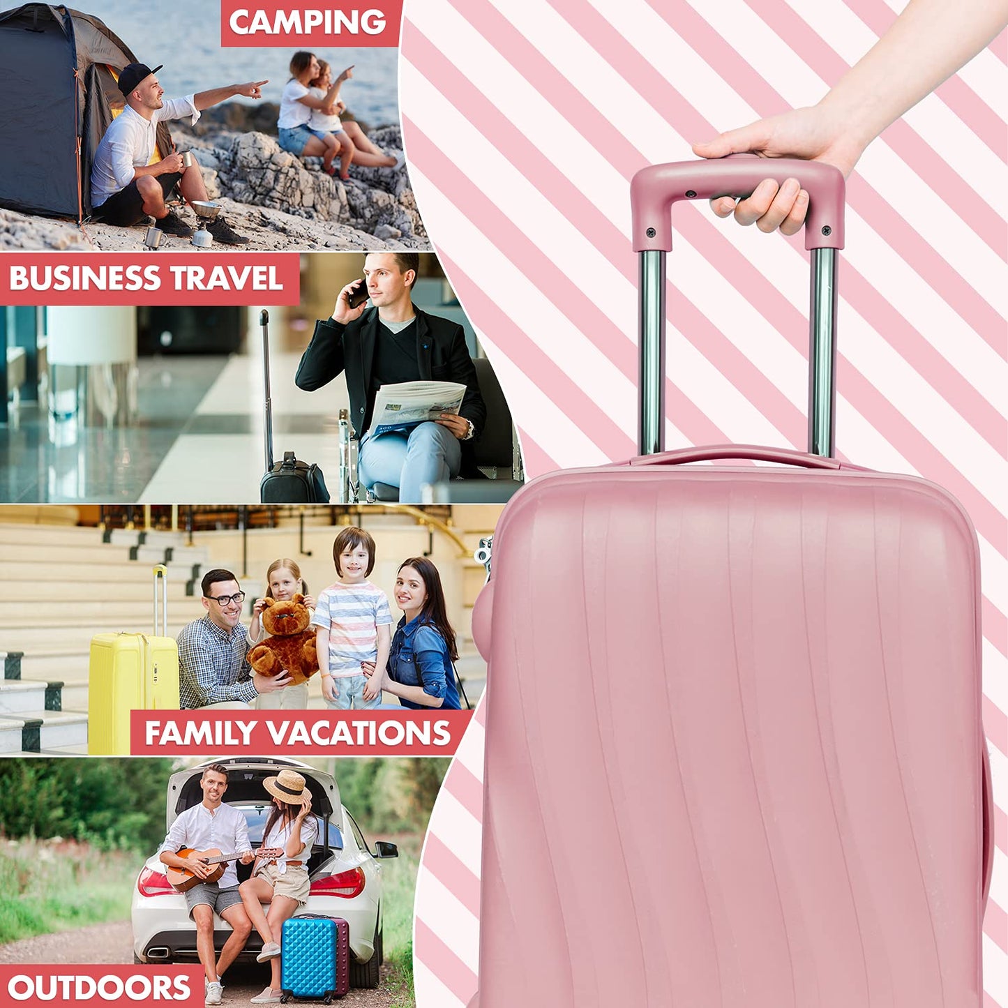 Travel Packing Cubes - 6 Piece Set Luggage Packing Organizers and Compression Packing Cube System