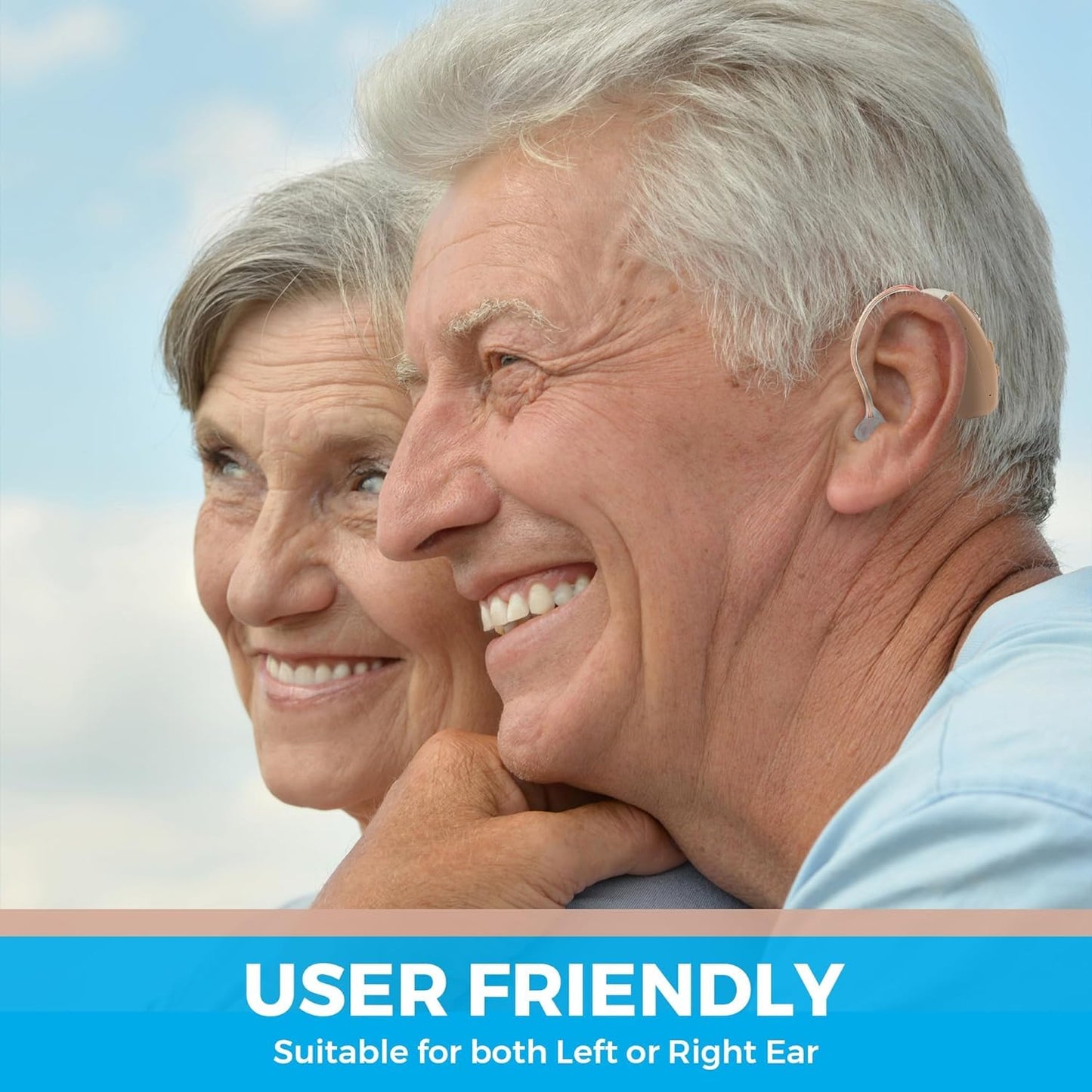 Rechargeable Hearing Amplifiers - Premium Digital BTE Personal Sound Amplifier Device Pair with 2 Program Modes Noise Cancellation & Feedback Reduction & Fast Charging for Adults Seniors & Elderly