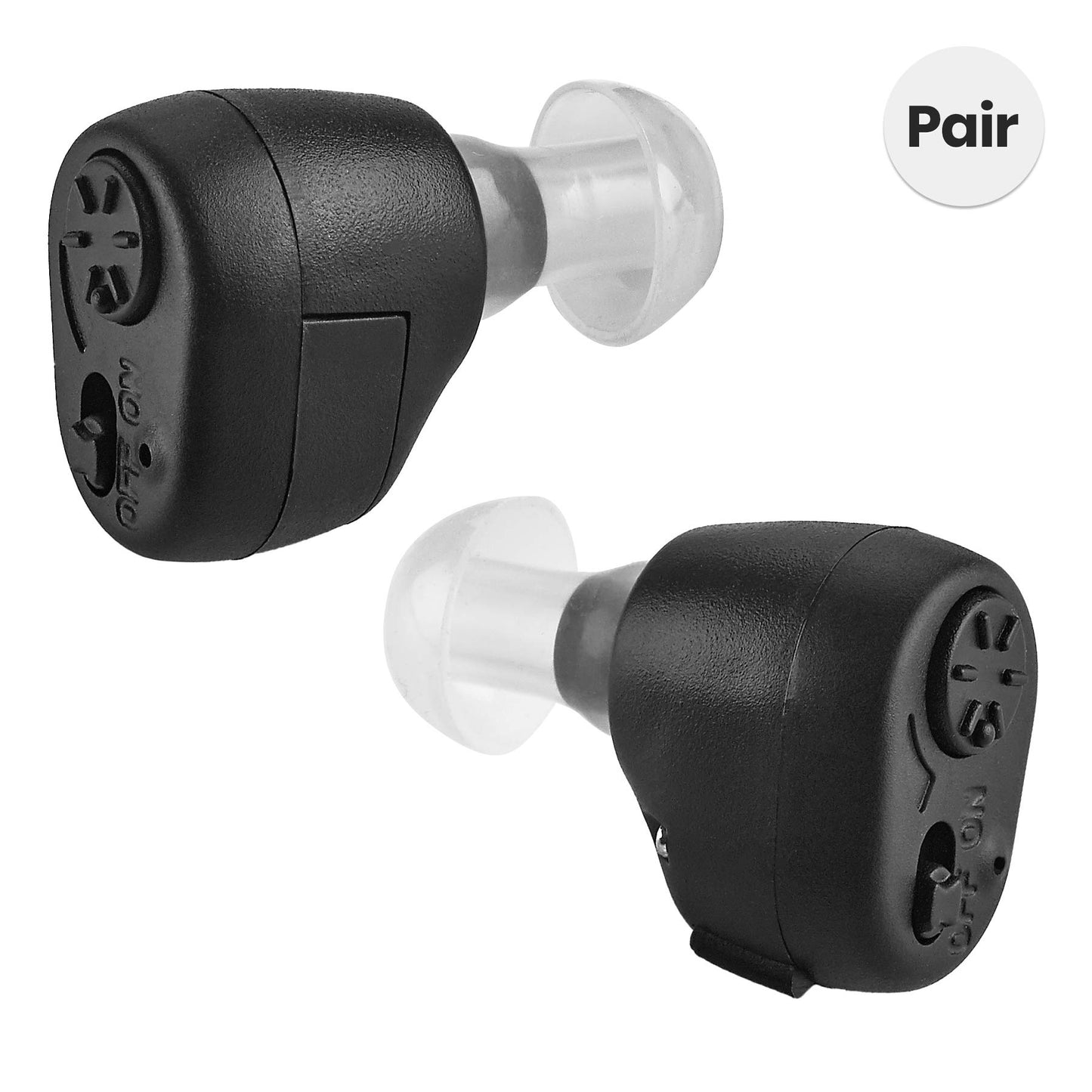 Digital - In-The-Canal (ITC) Pair of In Ear Devices, Doctor Designed Personal for Adults and Enhancer Set, (Black)