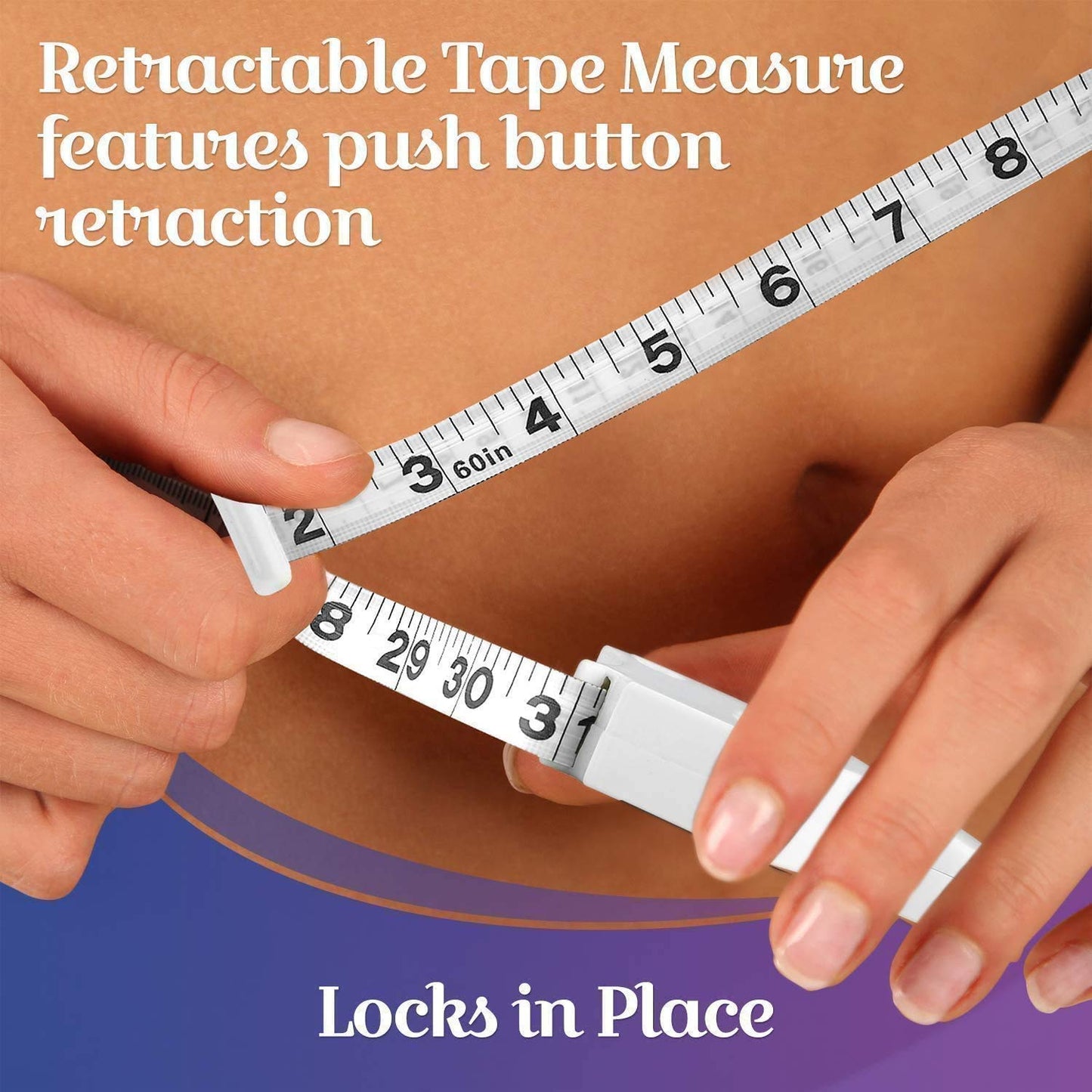 Body Tape Measure - (4 Pack) Measuring Tapes for Body and Fat Weight Monitors, (Inches & CM) Retractable Ruler for Accurate Fat Calculator Helps Calculate Athletic Fitness Measurements, White