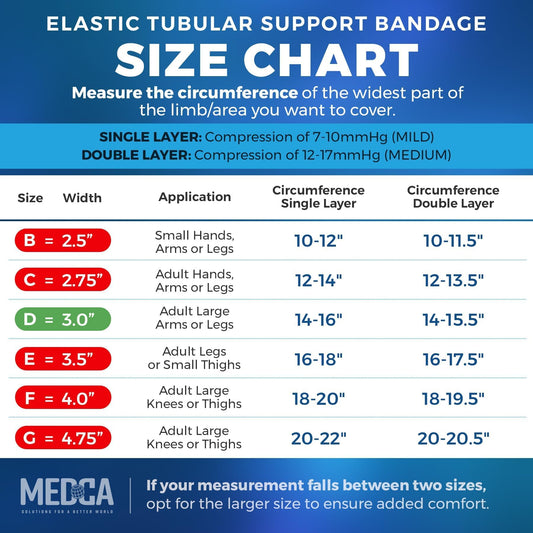 Elastic Tubular Support Bandage Size D, 10M Box - Natural Color (3" X 33 feet ) For Large Knee Support Bandage -Medium Thigh, Cotton Spandex
