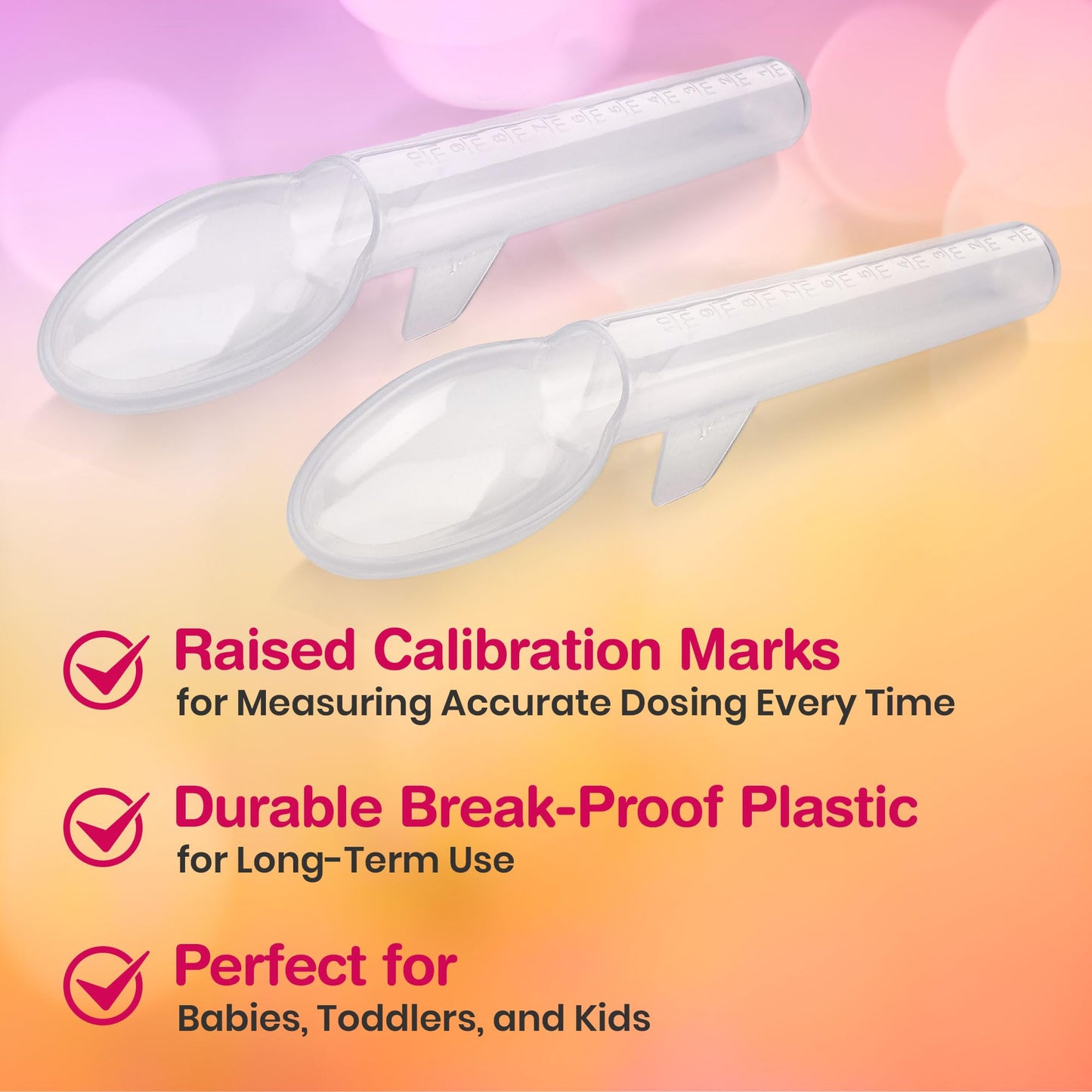 Calibrated Medicine Spoon for Kids, Baby & Toddler - (Pack of 200 Bulk) - 2 Tsp/10 mL Capacity Plastic Oral Liquid Dose Medication Graduated Dispenser