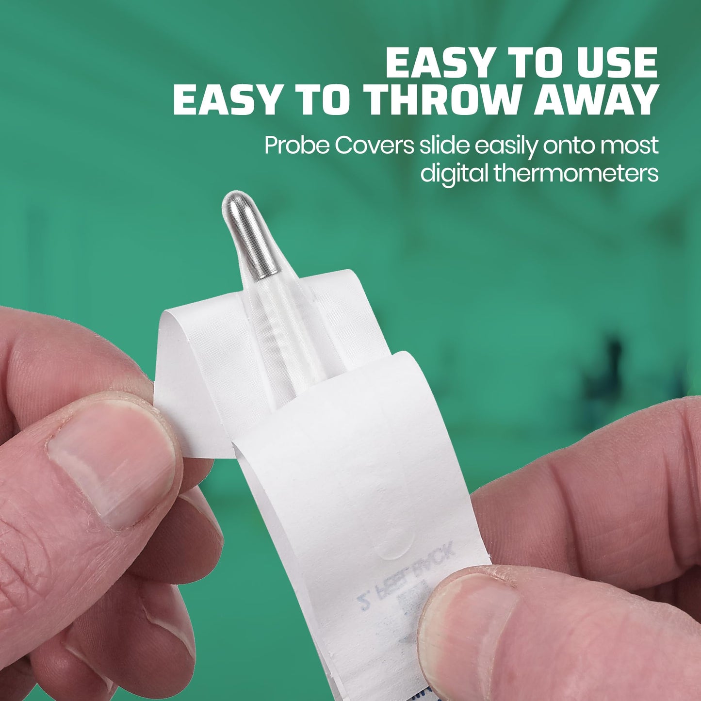 Thermometer Probe Covers - Pack of 200 | Universal and Disposable Probe Cover Box for Digital Thermometer for Accurate Sanitary Oral, Rectal and Underarm Digital and Glass Thermometers Reading