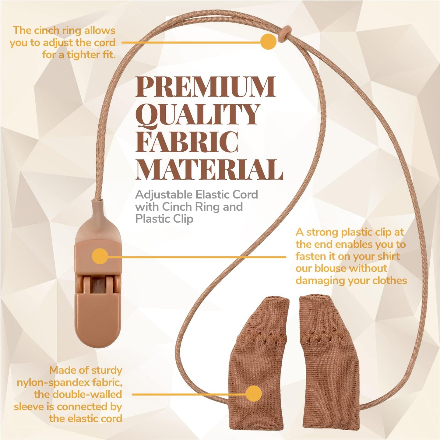 Hearing Aid Protectors and Clip - Corded Fabric Cover with Clasp Protects from Dirt Dust Sweat & Moisture Reduces Wind Noise & Prevents Loss Fits Most (1-Inch, 1.25-Inch, 2-Inch) BTE Devices