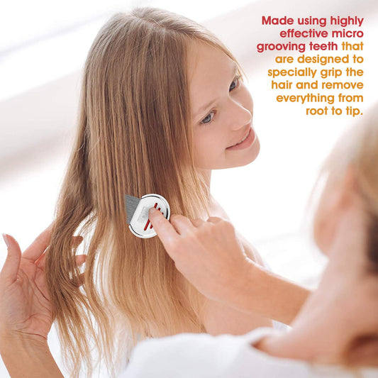 Lice Comb - (Pack of 24) Head Lice Treatment that's Individually Packaged Professional Stainless Steel Louse and Nit Combs Removes Eggs with Rounded Tips for Comfort