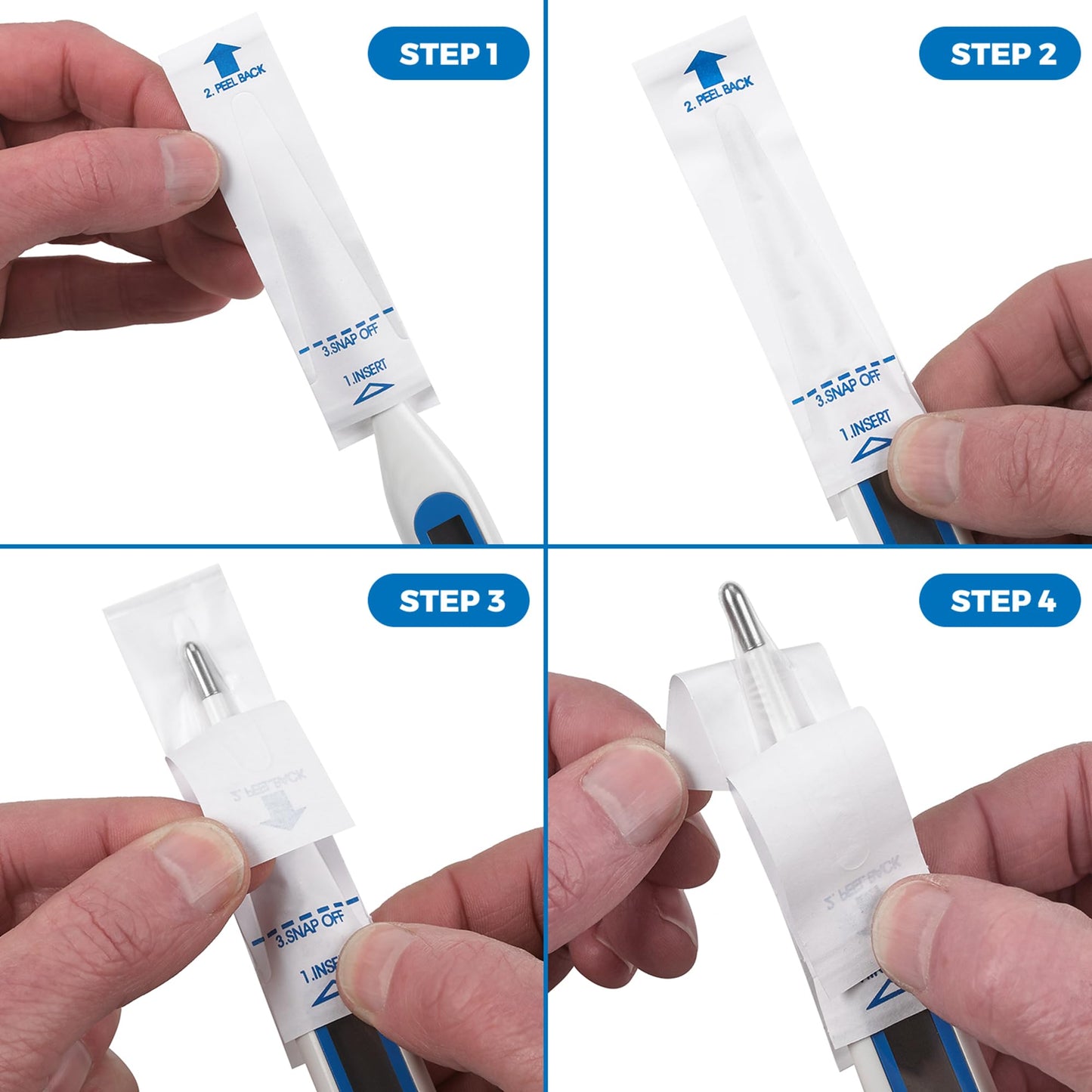 Thermometer Probe Covers - Pack of 300 - Universal and Disposable Probe Cover Box for Digital Thermometer for Accurate Sanitary Oral, Rectal and Underarm Digital and Glass Thermometers Reading