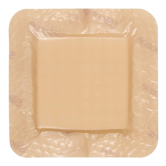 MEDca Silicone Sacrum Foam Dressing w/Adhesive Border 7"x7" Bandage (Pack of 5) - Waterproof Silicone Bandages for Wounds, Highly-Absorbent Wound Dressing for Bed Sore Sacral Foam